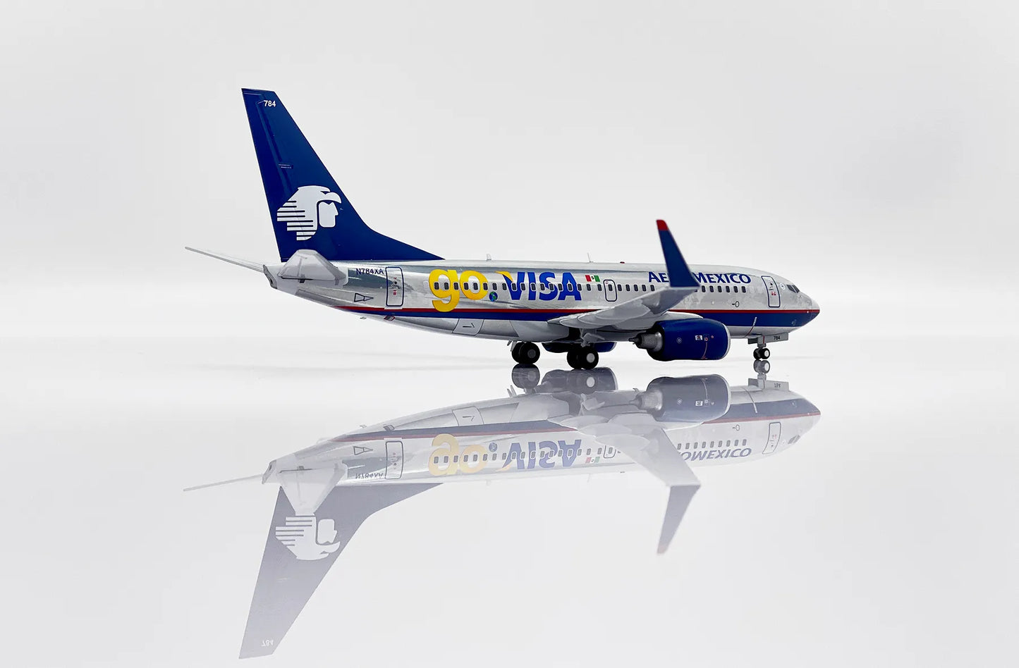 JC WINGS B737-700 AEROMEXICO "GO VISA" (POLISHED) REG: N784XA
