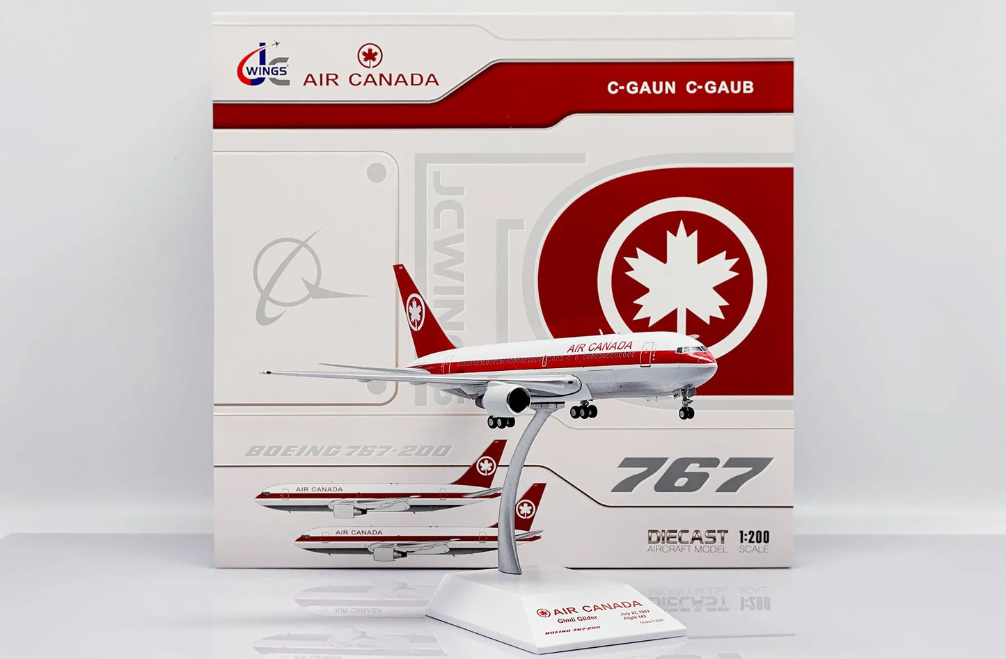 JC WINGS B767-200 AIR CANADA "GIMLI GLIDER" (POLISHED) REG: C-GAUN