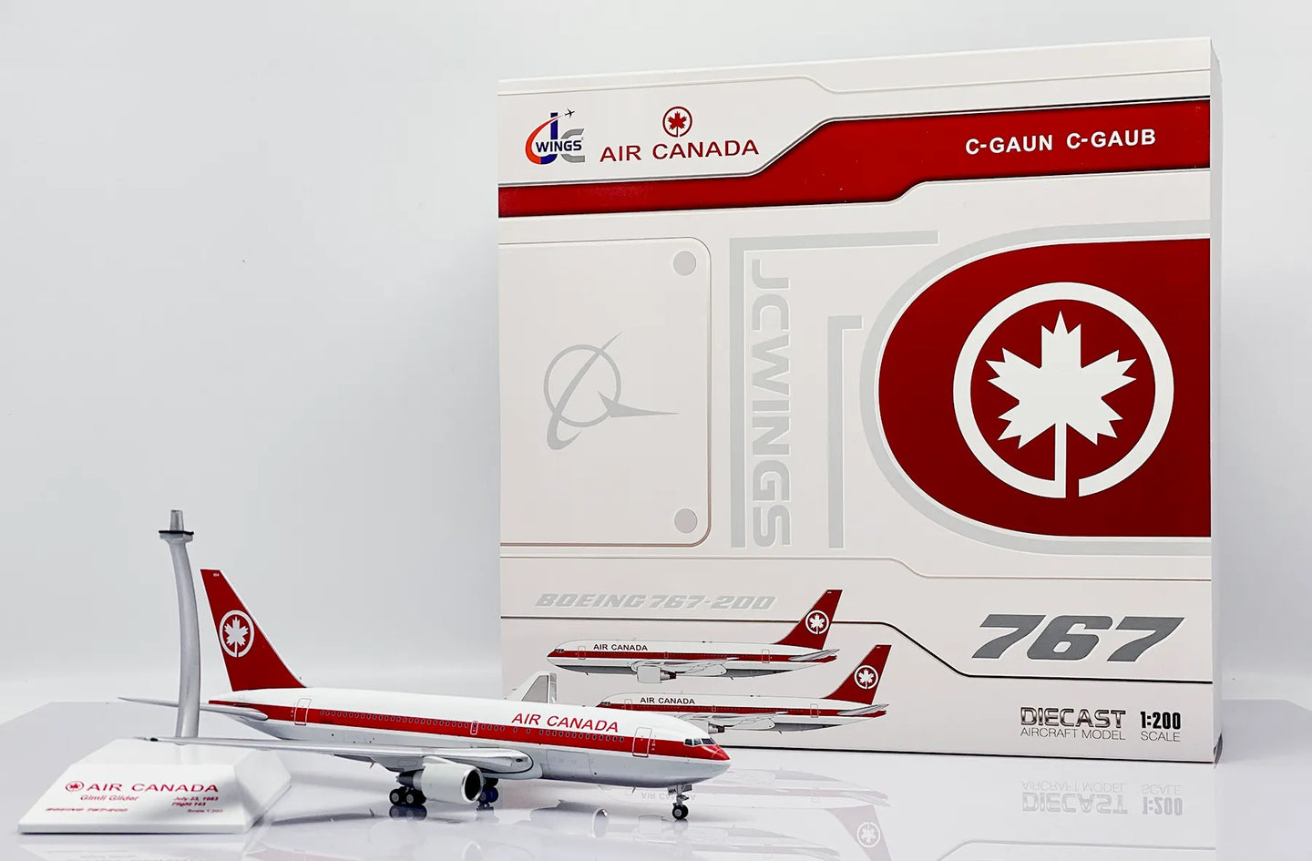 JC WINGS B767-200 AIR CANADA "GIMLI GLIDER" (POLISHED) REG: C-GAUN