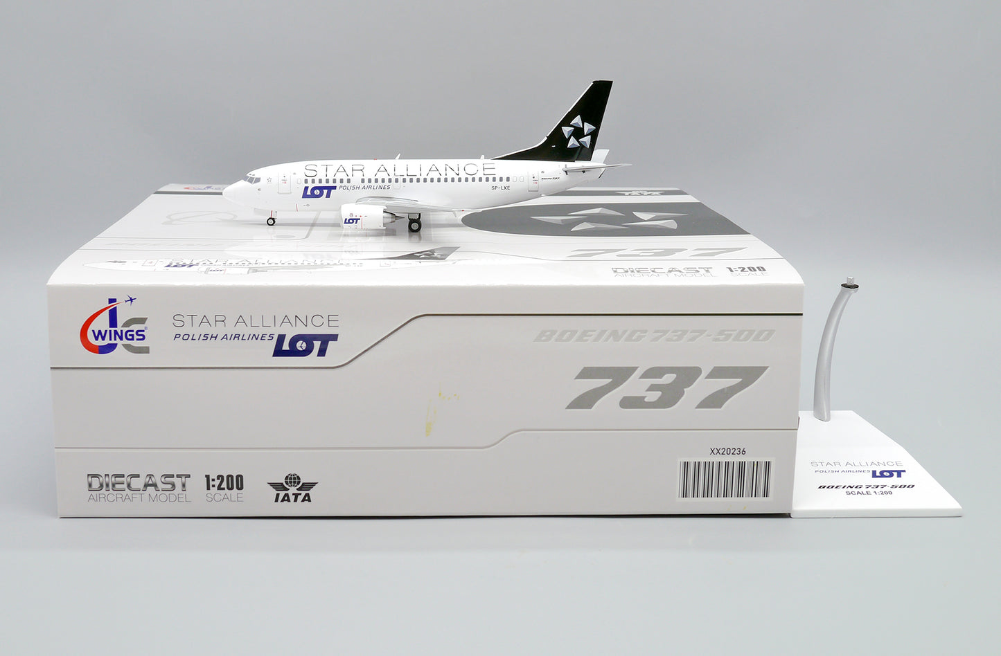 JC WINGS B737-500 LOT POLISH AIRLINES "STAR ALLIANCE" REG: SP-LKE