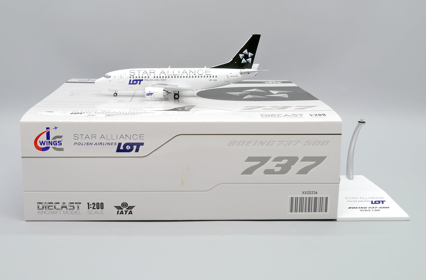 JC WINGS B737-500 LOT POLISH AIRLINES "STAR ALLIANCE" REG: SP-LKE