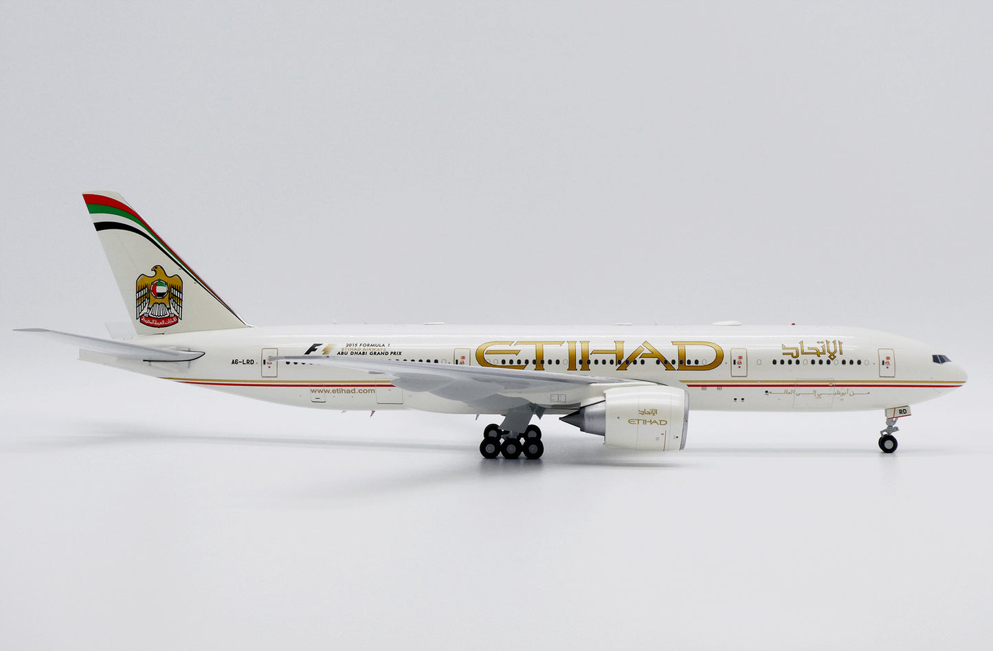 JC WINGS B777-200LR ETIHAD AIRWAYS 2015 "FORMULA 1" REG: A6-LRD