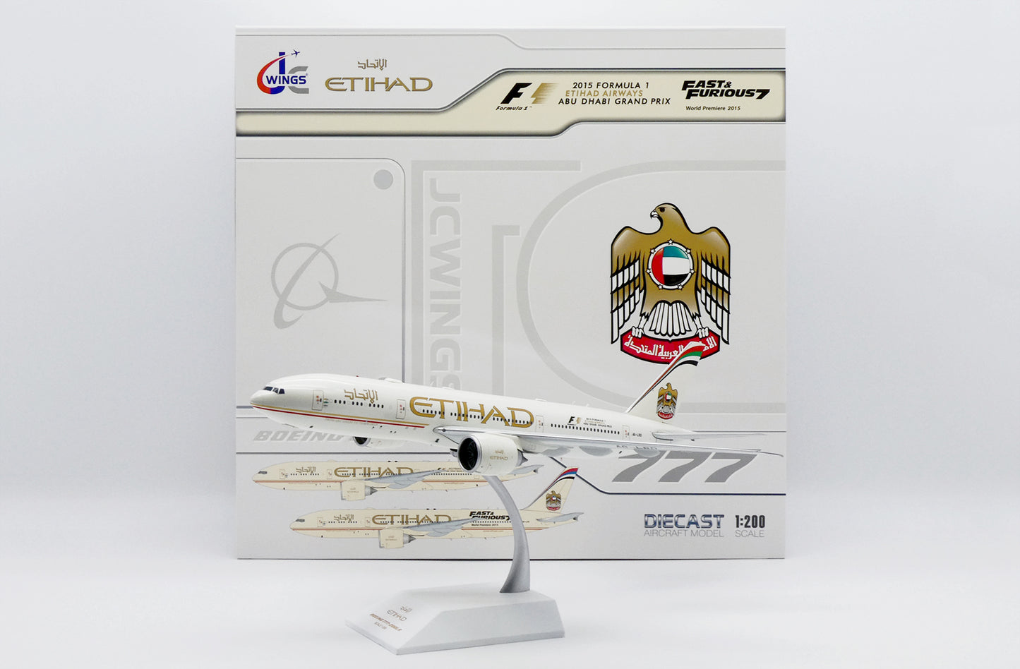 JC WINGS B777-200LR ETIHAD AIRWAYS 2015 "FORMULA 1" REG: A6-LRD