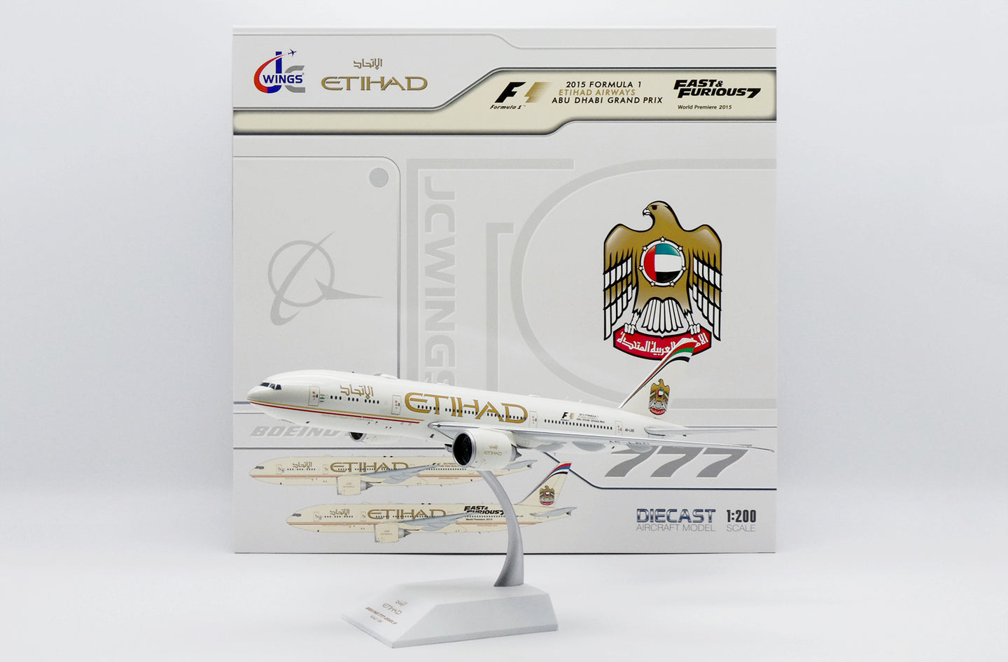 JC WINGS B777-200LR ETIHAD AIRWAYS 2015 "FORMULA 1" REG: A6-LRD