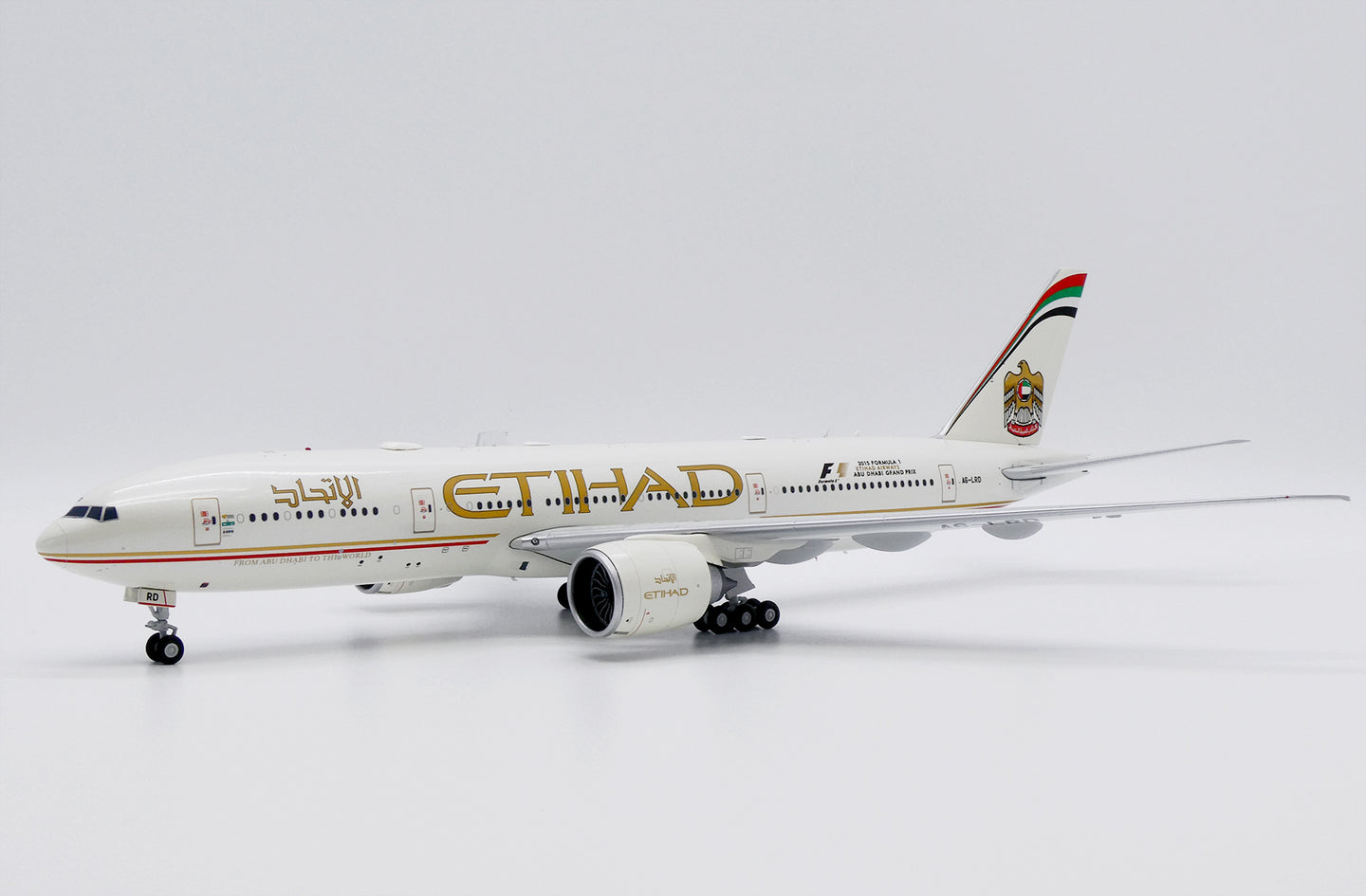 JC WINGS B777-200LR ETIHAD AIRWAYS 2015 "FORMULA 1" REG: A6-LRD