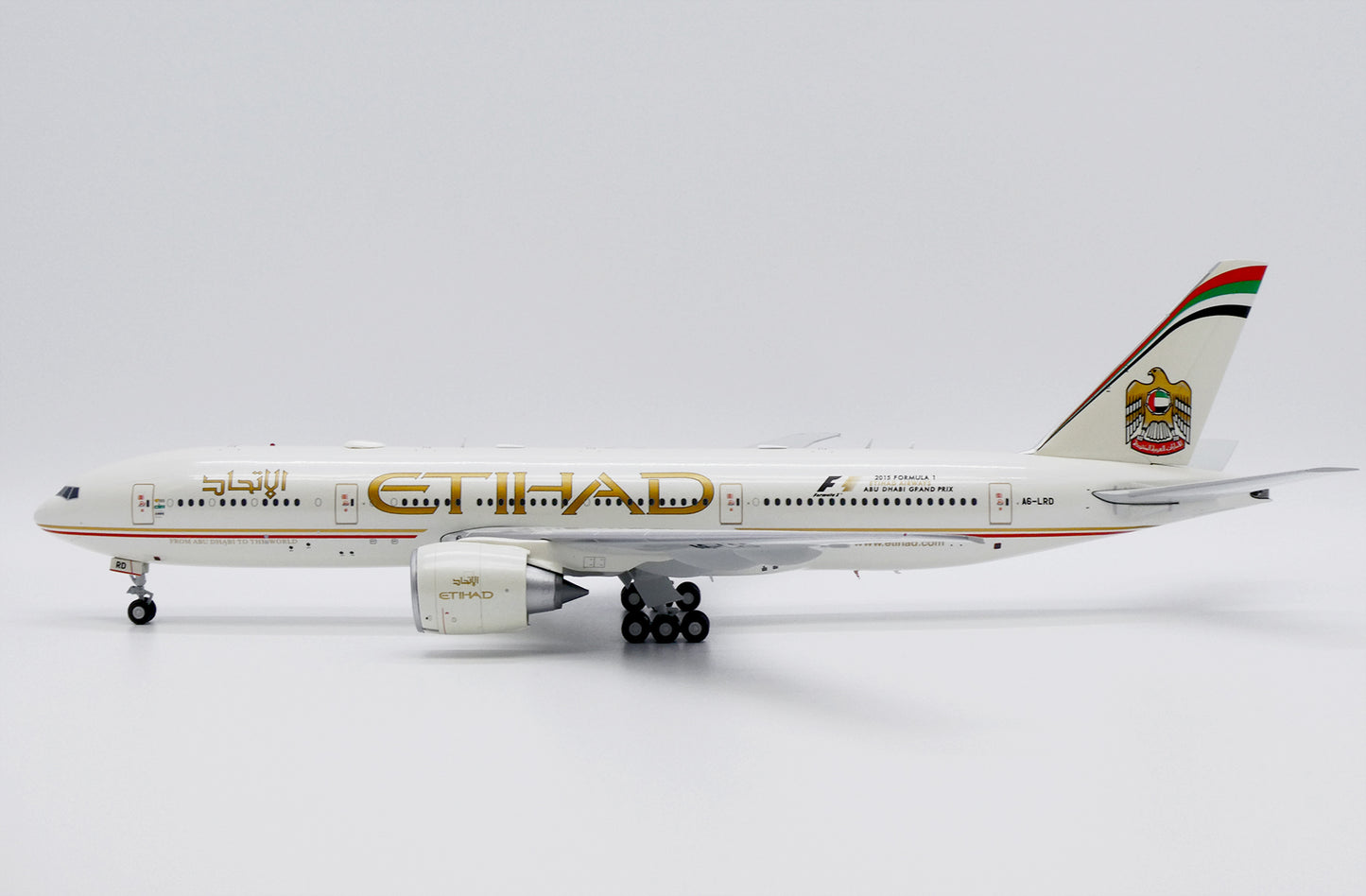 JC WINGS B777-200LR ETIHAD AIRWAYS 2015 "FORMULA 1" REG: A6-LRD
