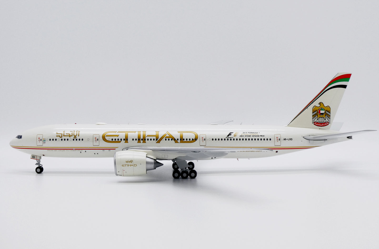 JC WINGS B777-200LR ETIHAD AIRWAYS 2015 "FORMULA 1" REG: A6-LRD