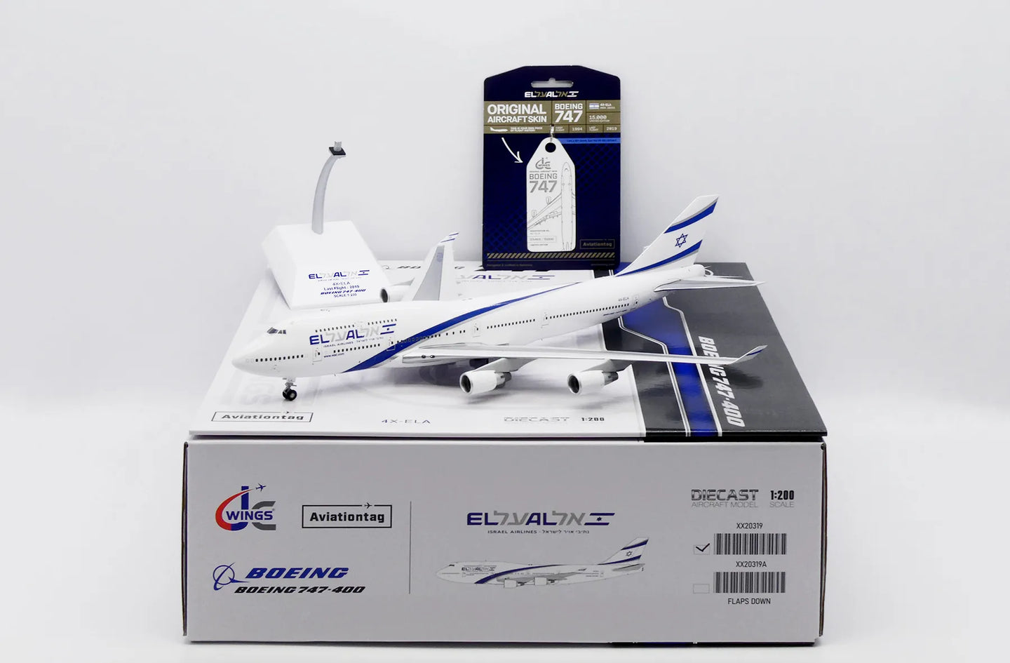 JC WINGS B747-400 EL AL ISRAEL AIRLINES REG: 4X-ELA (PLUS AVIATION TAG)