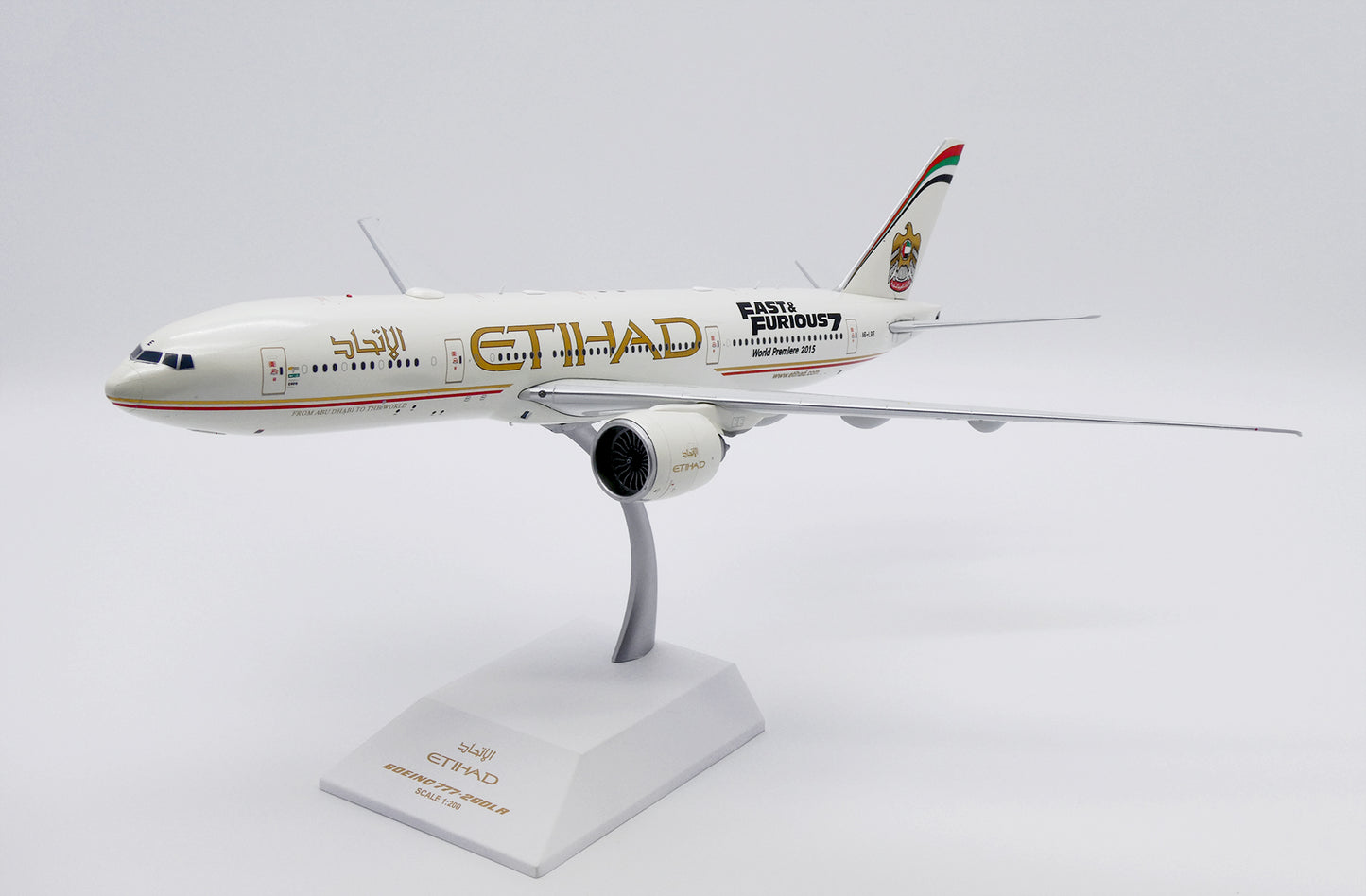 JC WINGS B777-200LR ETIHAD AIRWAYS "FAST AND FURIOUS 7" REG: A6-LRE