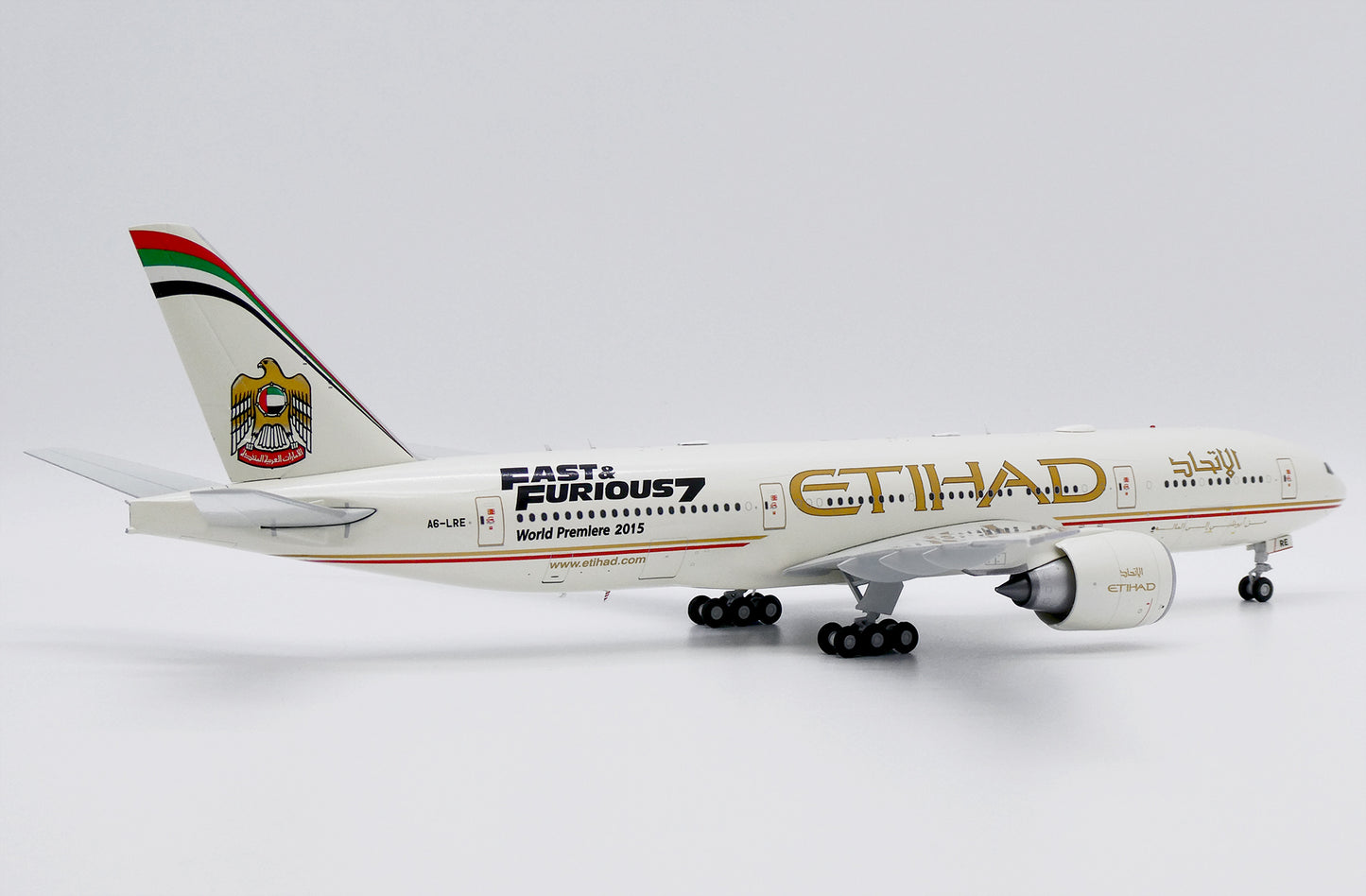 JC WINGS B777-200LR ETIHAD AIRWAYS "FAST AND FURIOUS 7" REG: A6-LRE