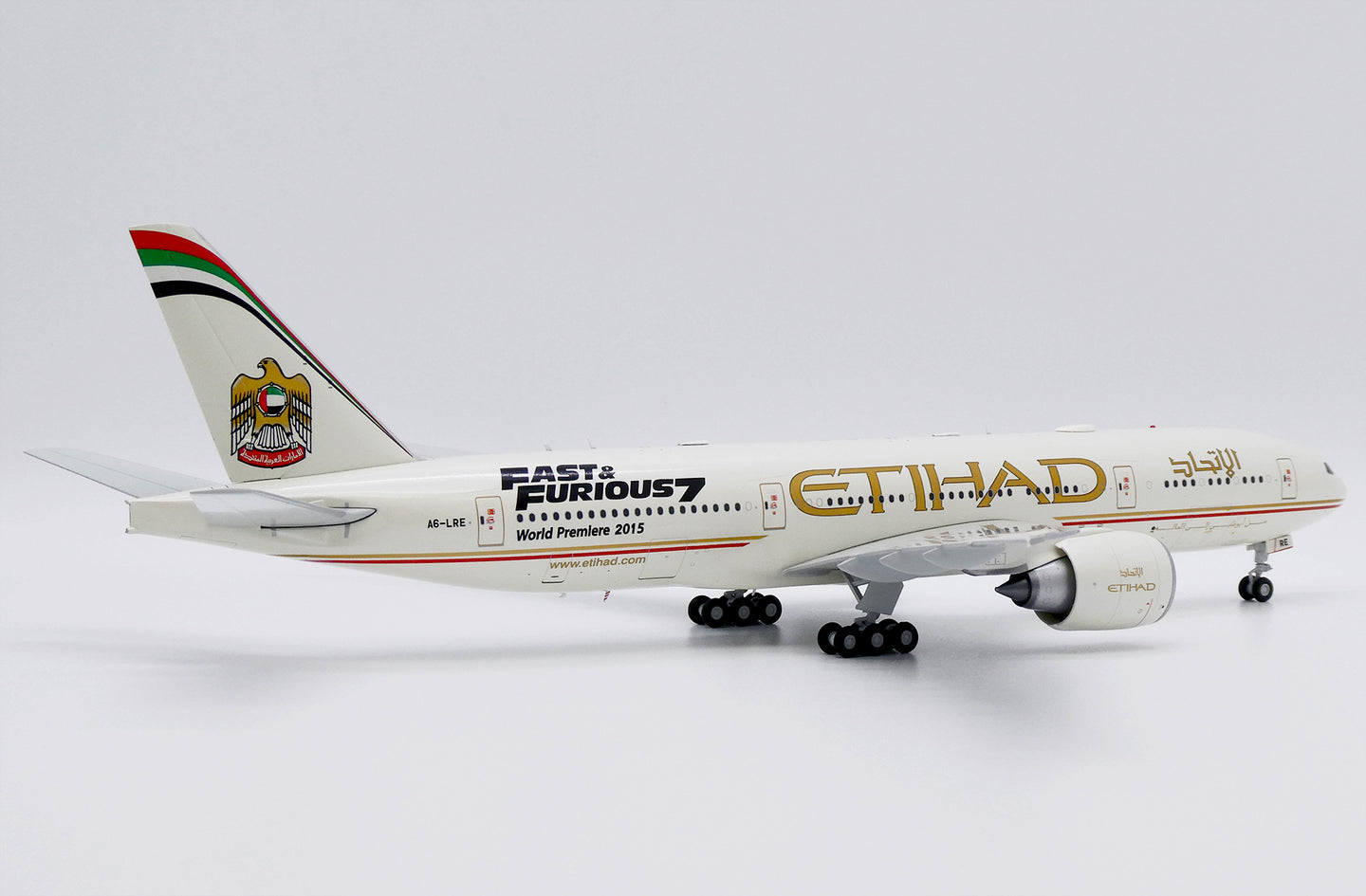 JC WINGS B777-200LR ETIHAD AIRWAYS "FAST AND FURIOUS 7" REG: A6-LRE