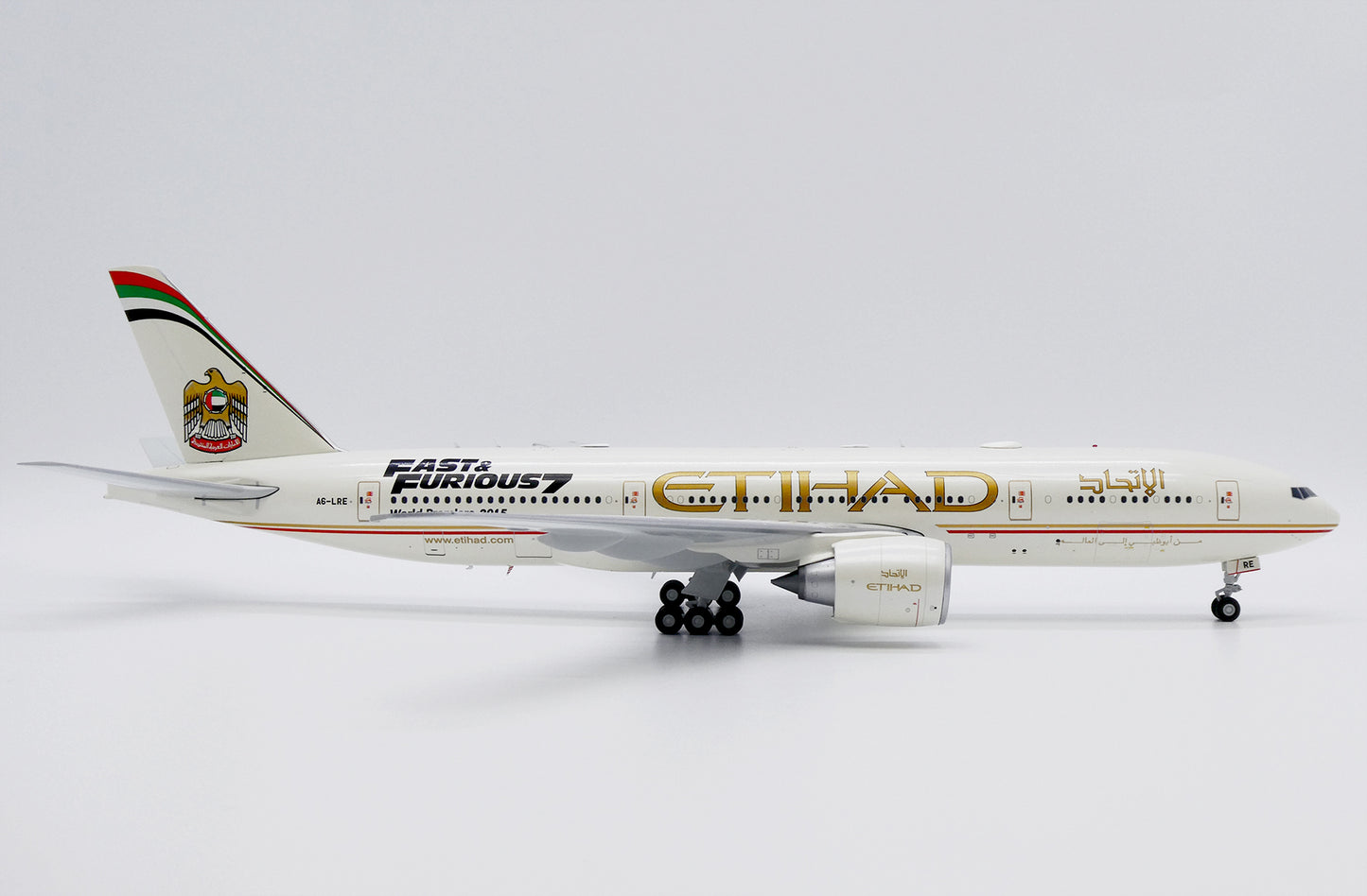 JC WINGS B777-200LR ETIHAD AIRWAYS "FAST AND FURIOUS 7" REG: A6-LRE