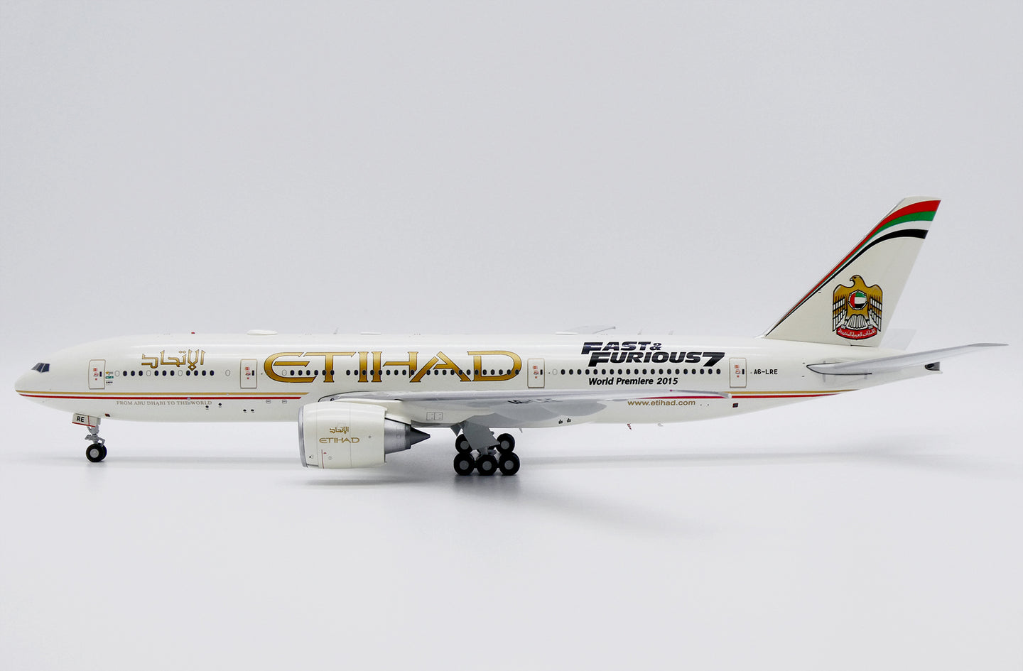 JC WINGS B777-200LR ETIHAD AIRWAYS "FAST AND FURIOUS 7" REG: A6-LRE