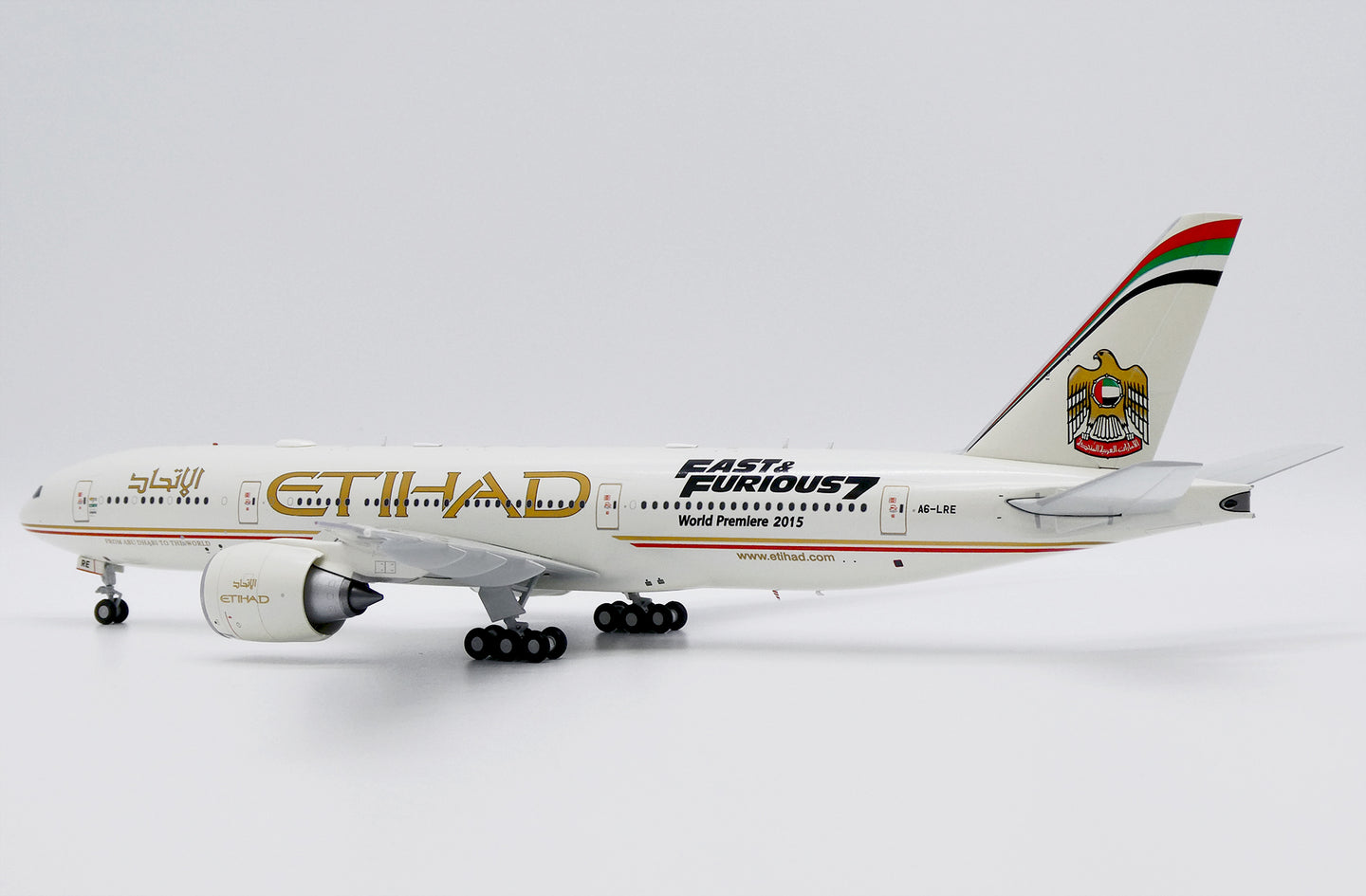 JC WINGS B777-200LR ETIHAD AIRWAYS "FAST AND FURIOUS 7" REG: A6-LRE
