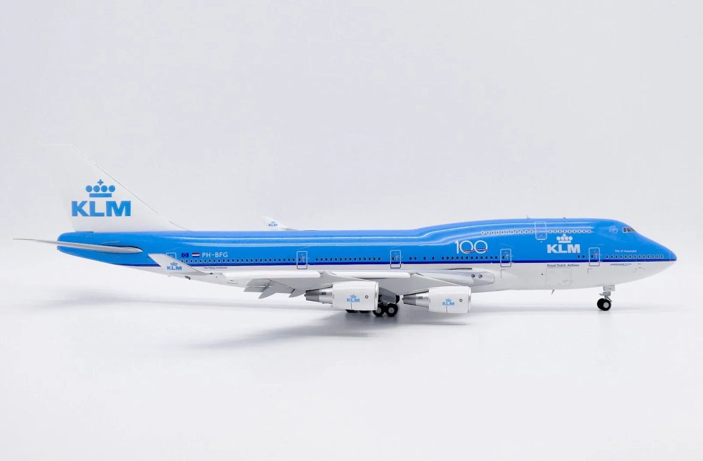 JC WINGS B747-400 KLM ROYAL DUTCH AIRLINES "100" (FLAPS DOWN) REG: PH-BFG