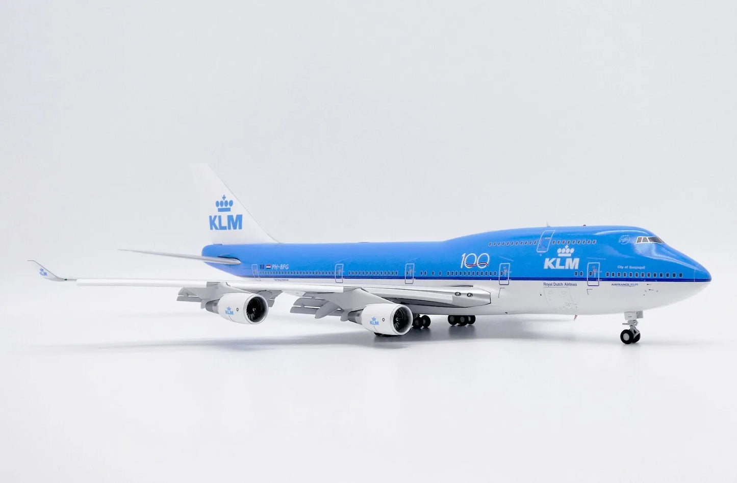 JC WINGS B747-400 KLM ROYAL DUTCH AIRLINES "100" (FLAPS DOWN) REG: PH-BFG