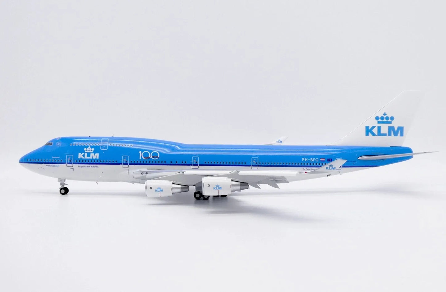 JC WINGS B747-400 KLM ROYAL DUTCH AIRLINES "100" (FLAPS DOWN) REG: PH-BFG
