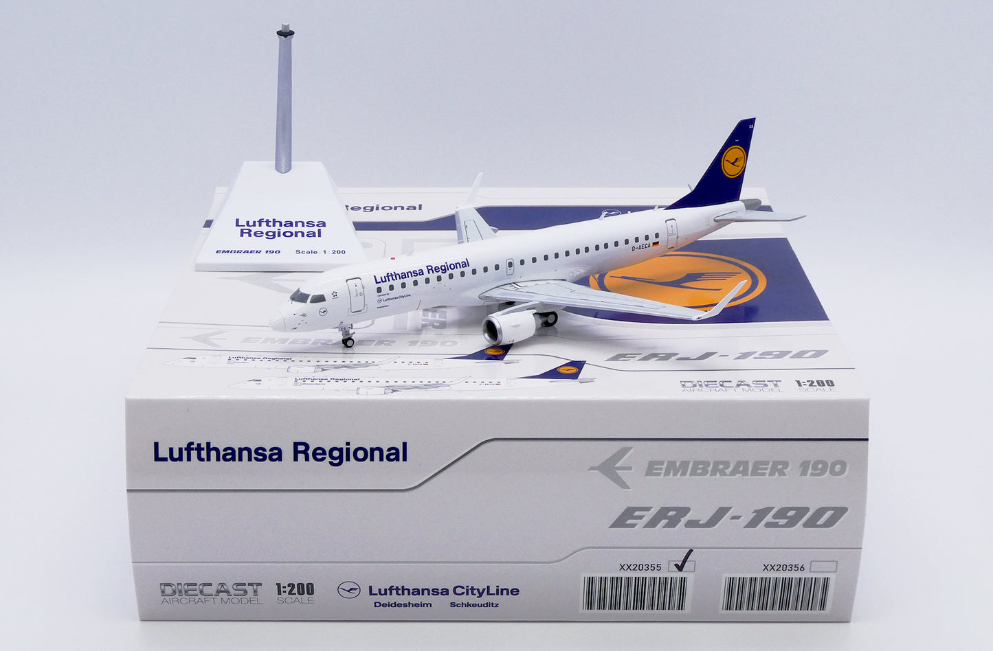 JC WINGS ERJ-190LR LUFTHANSA REGIONAL REG: D-AECA