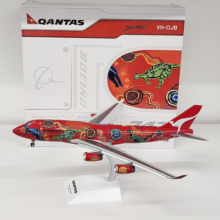 JCWINGS B747-400 QANTAS "WUNALA DREAMING LIVERY" FLAP DOWN REG: VH-OJB