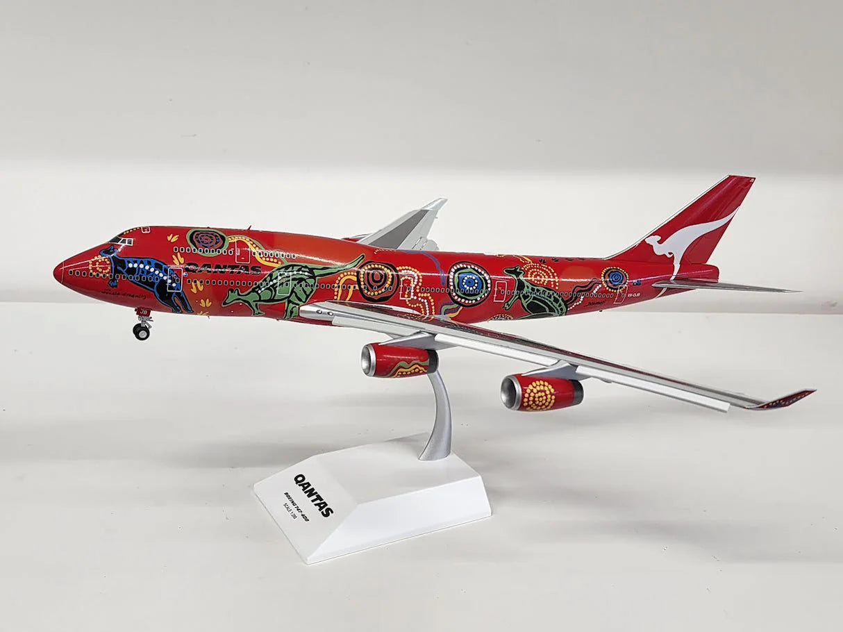 JCWINGS B747-400 QANTAS "WUNALA DREAMING LIVERY" FLAP DOWN REG: VH-OJB
