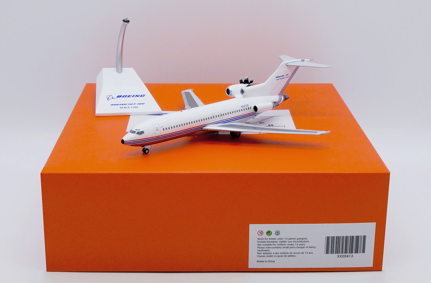 JC WINGS B727-100 BOEING HOUSE COLOUR "UDF FLIGHT TEST" (POLISHED) REG: N32720