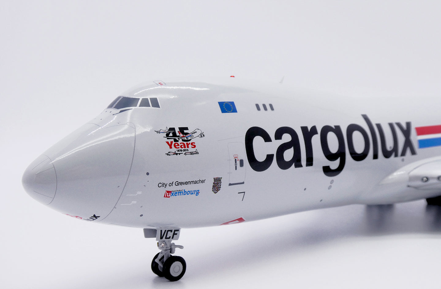 JC WINGS B747-8F CARGOLUX "45 YEARS" (LIMITED TO 59PCS) REG: LX-VCF
