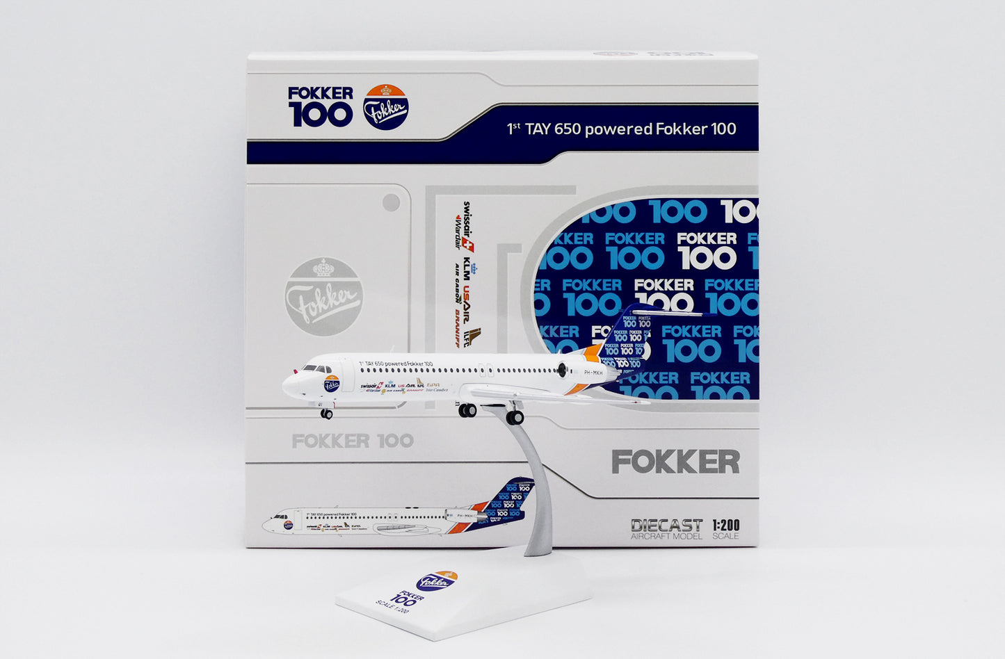 JC WINGS FOKKER 100 HOUSE COLOUR "1ST TAY 650 POWERED FOKKER 100" REG: PH-MKH