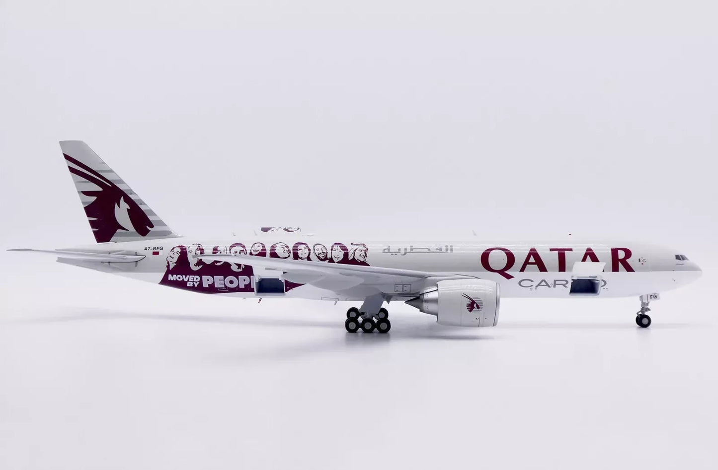 JC WINGS B777F QATAR AIRWAYS CARGO "MOVED BY PEOPLE" (INTERACTIVE SERIES) REG: A7-BFG