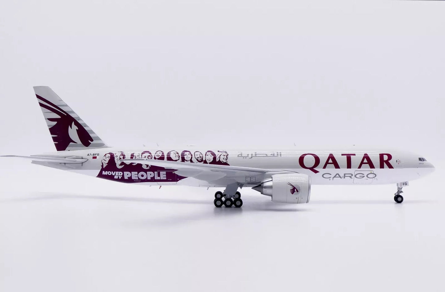 JC WINGS B777F QATAR AIRWAYS CARGO "MOVED BY PEOPLE" (INTERACTIVE SERIES) REG: A7-BFG