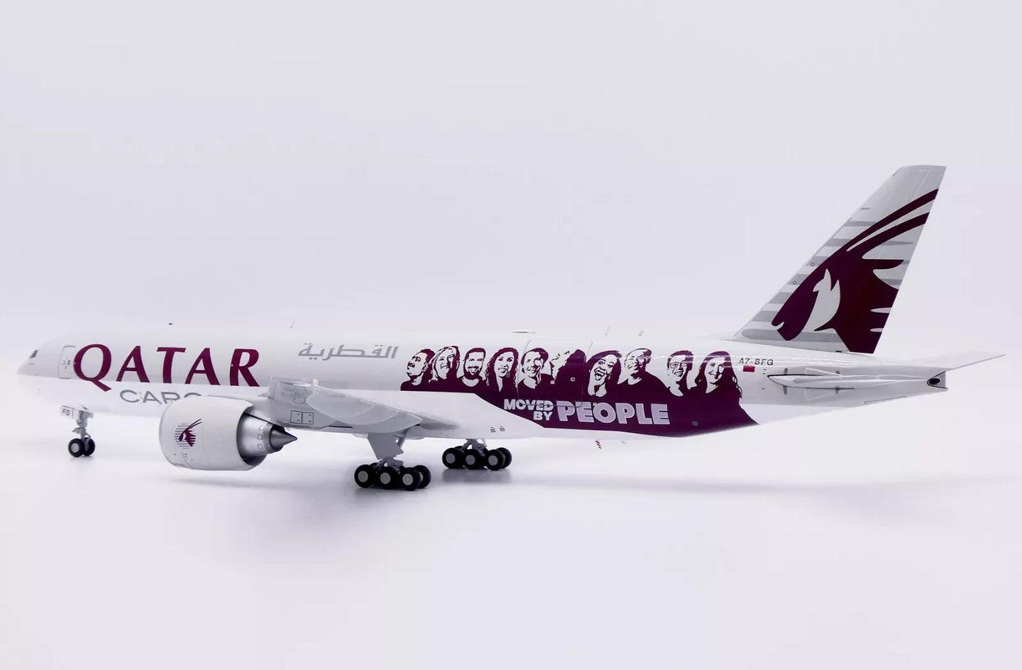 JC WINGS B777F QATAR AIRWAYS CARGO "MOVED BY PEOPLE" (INTERACTIVE SERIES) REG: A7-BFG