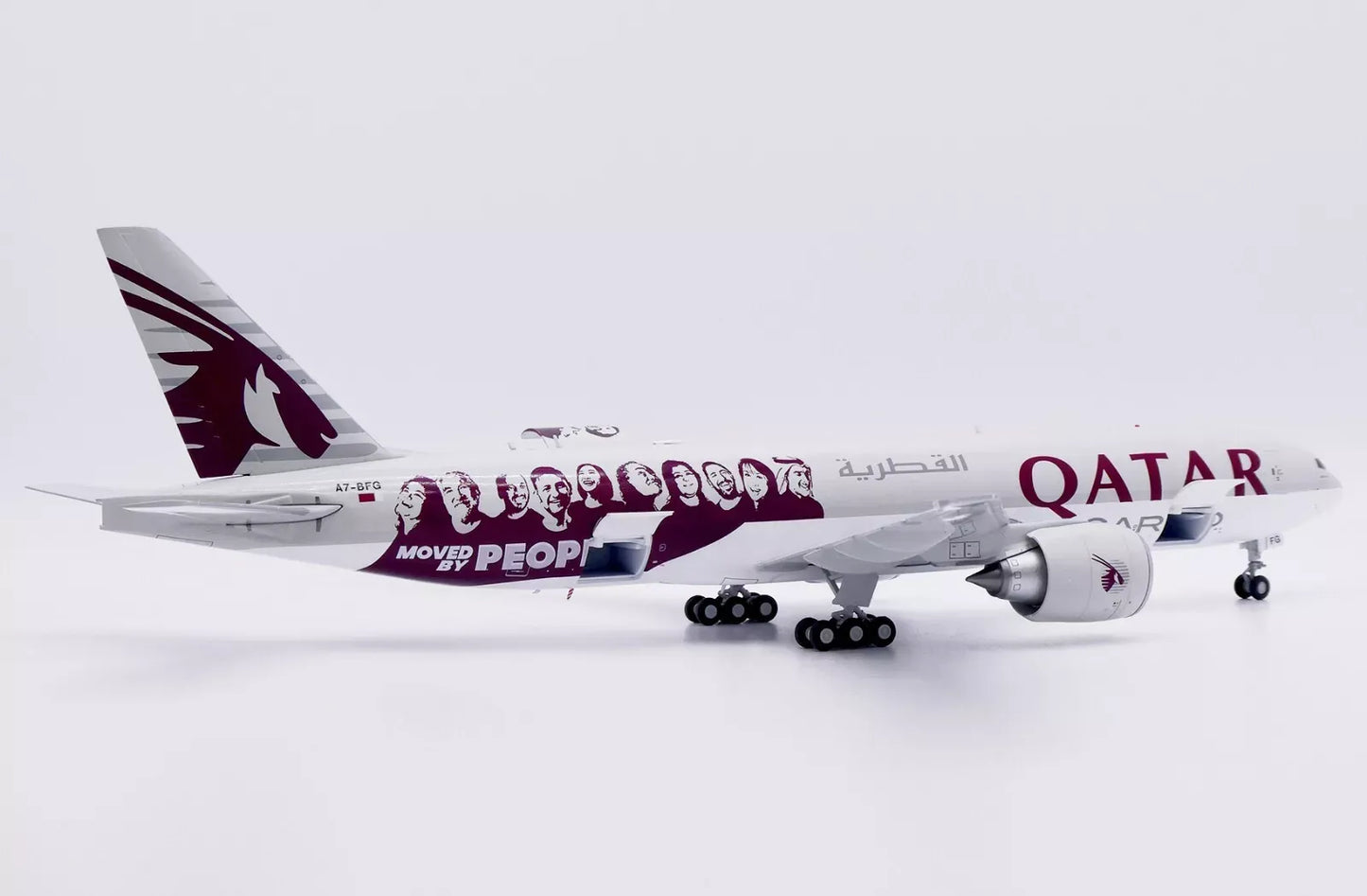 JC WINGS B777F QATAR AIRWAYS CARGO "MOVED BY PEOPLE" (INTERACTIVE SERIES) REG: A7-BFG