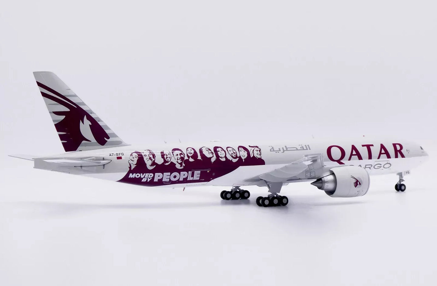 JC WINGS B777F QATAR AIRWAYS CARGO "MOVED BY PEOPLE" (INTERACTIVE SERIES) REG: A7-BFG