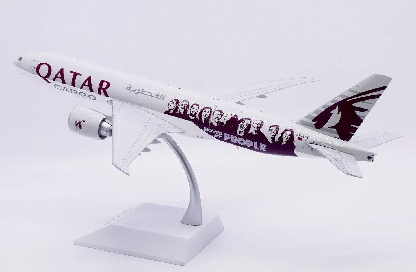JC WINGS B777F QATAR AIRWAYS CARGO "MOVED BY PEOPLE" (INTERACTIVE SERIES) REG: A7-BFG