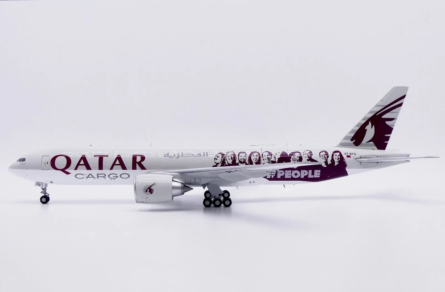 JC WINGS B777F QATAR AIRWAYS CARGO "MOVED BY PEOPLE" (INTERACTIVE SERIES) REG: A7-BFG