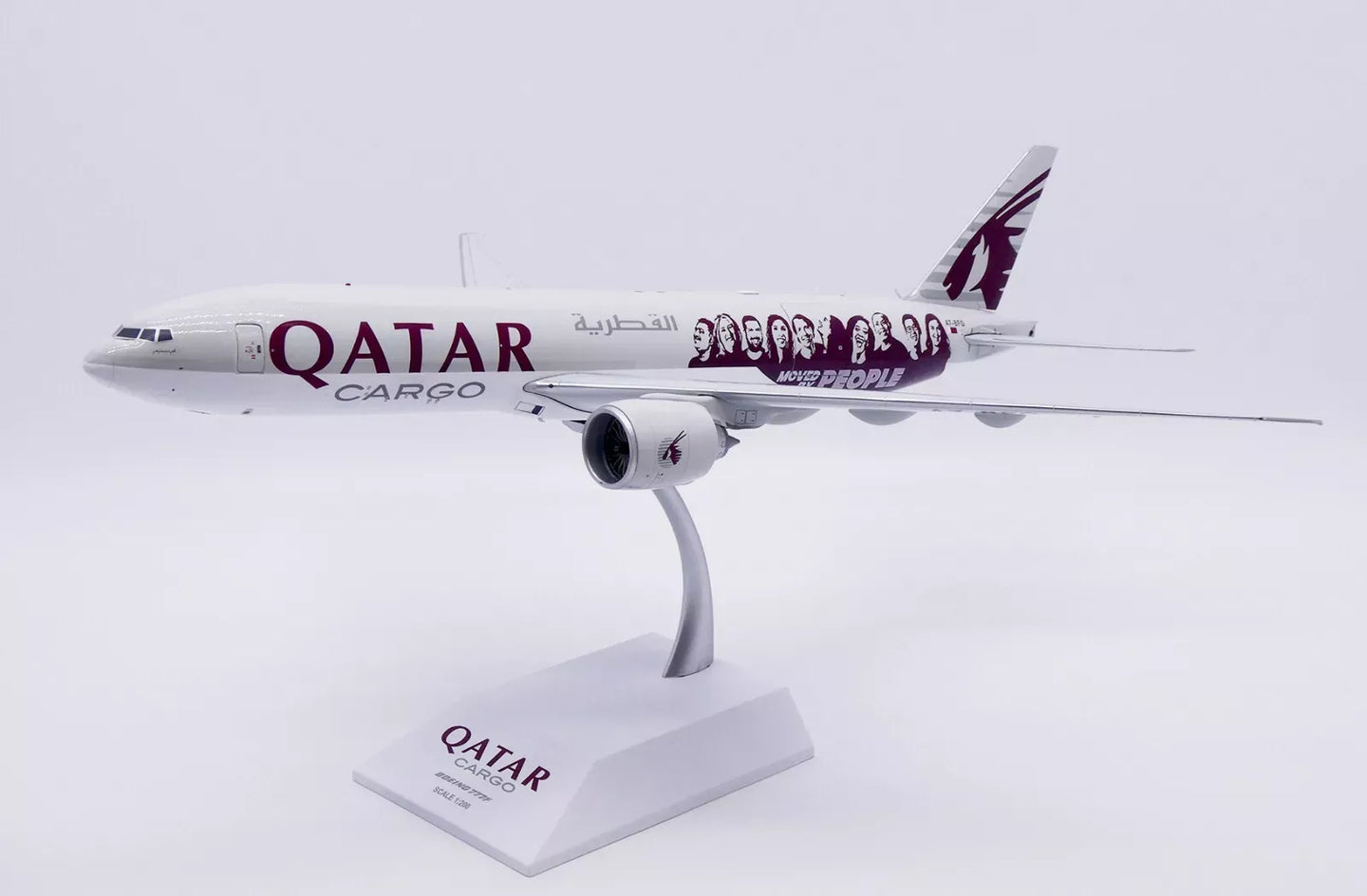 JC WINGS B777F QATAR AIRWAYS CARGO "MOVED BY PEOPLE" (INTERACTIVE SERIES) REG: A7-BFG