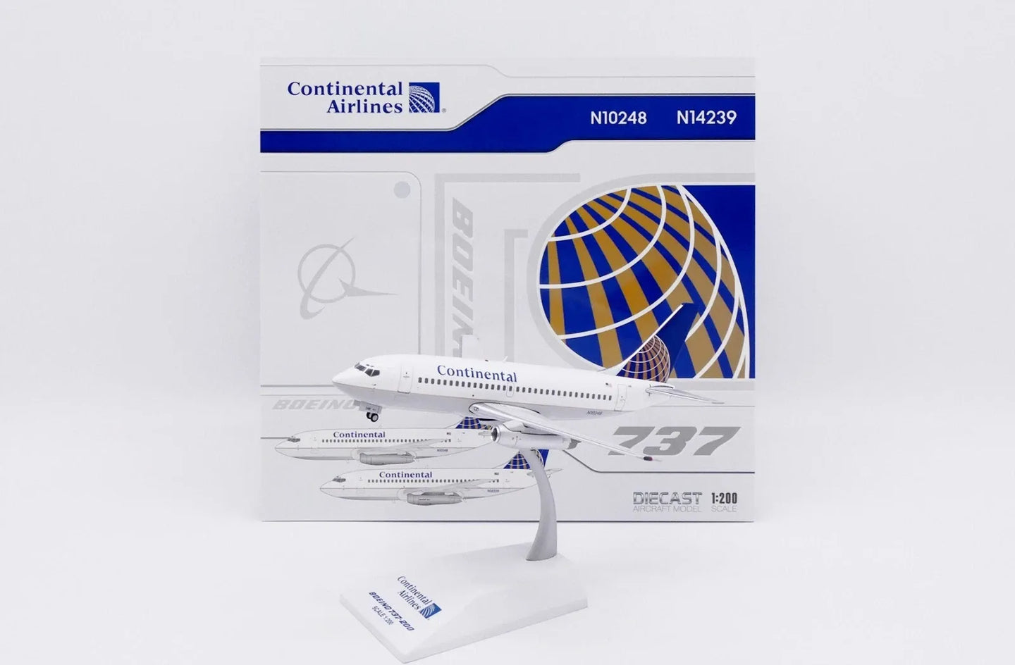 JC WINGS B737-200 CONTINENTAL AIRLINES (POLISHED) REG: N10248