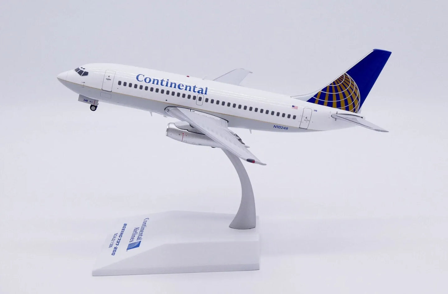 JC WINGS B737-200 CONTINENTAL AIRLINES (POLISHED) REG: N10248