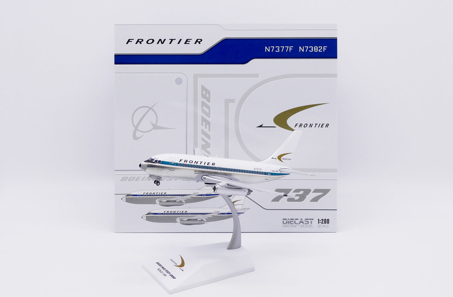 JC WINGS B737-200 FRONTIER AIRLINES (POLISHED) REG: N7377F