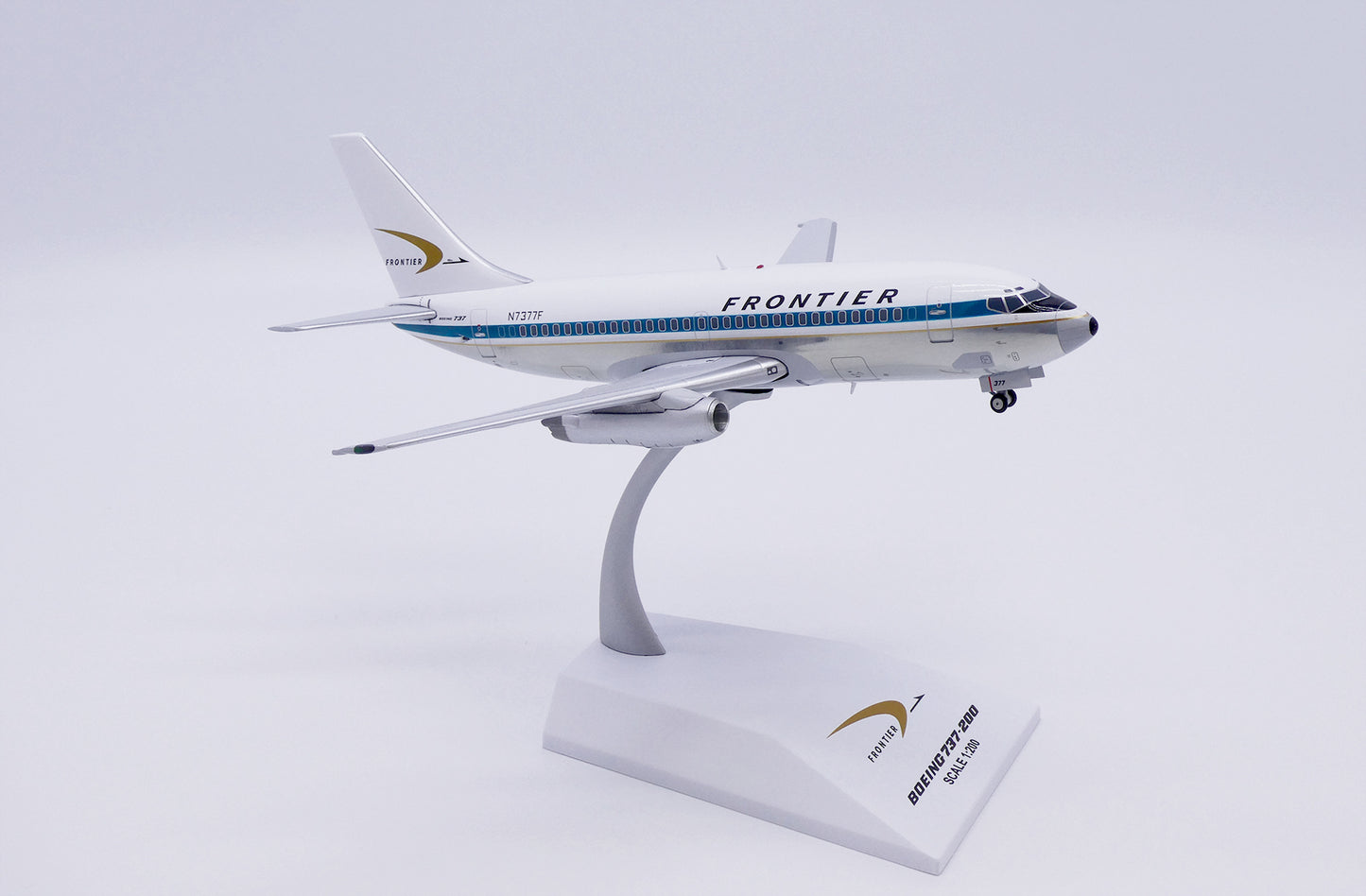 JC WINGS B737-200 FRONTIER AIRLINES (POLISHED) REG: N7377F