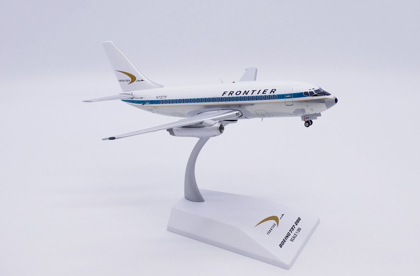 JC WINGS B737-200 FRONTIER AIRLINES (POLISHED) REG: N7377F