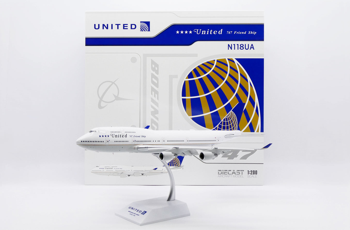 JC WINGS B747-400 UNITED AIRLINES "747 FRIEND SHIP" (FLAPS DOWN) REG: N118UA