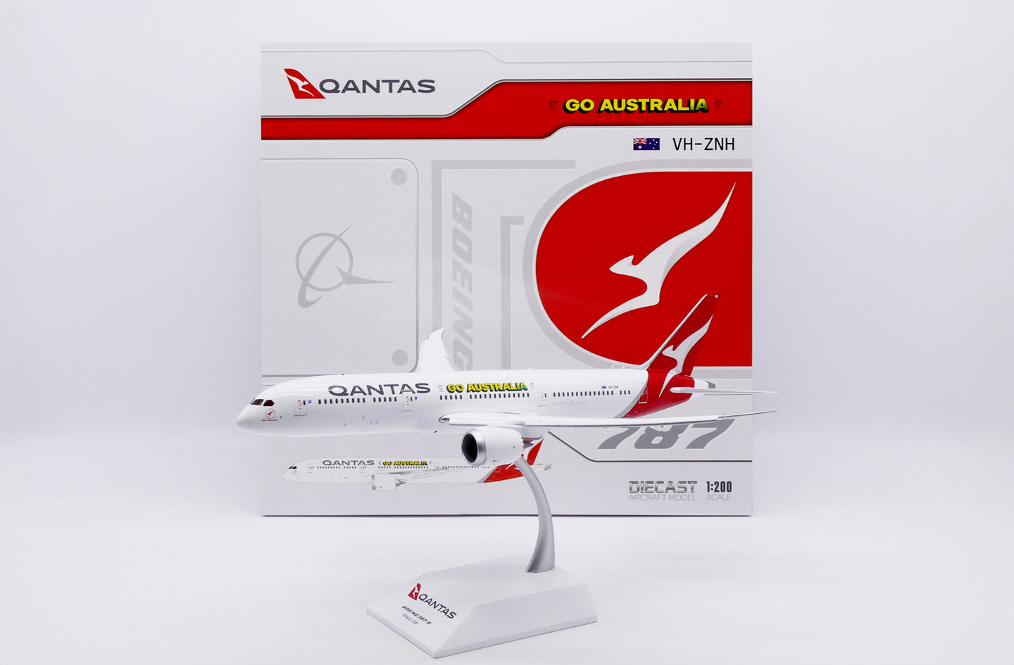 JC WINGS B787-9 DREAMLINER QANTAS "GO AUSTRALIA" (FLAPS DOWN) REG: VH-ZNH