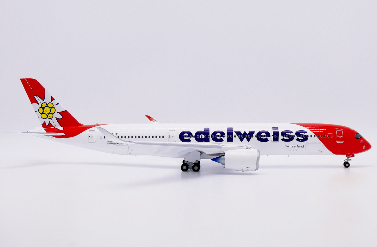 JC WINGS  A350-900XWB EDELWEISS AIR (FLAPS DOWN) REG: HB-IHC