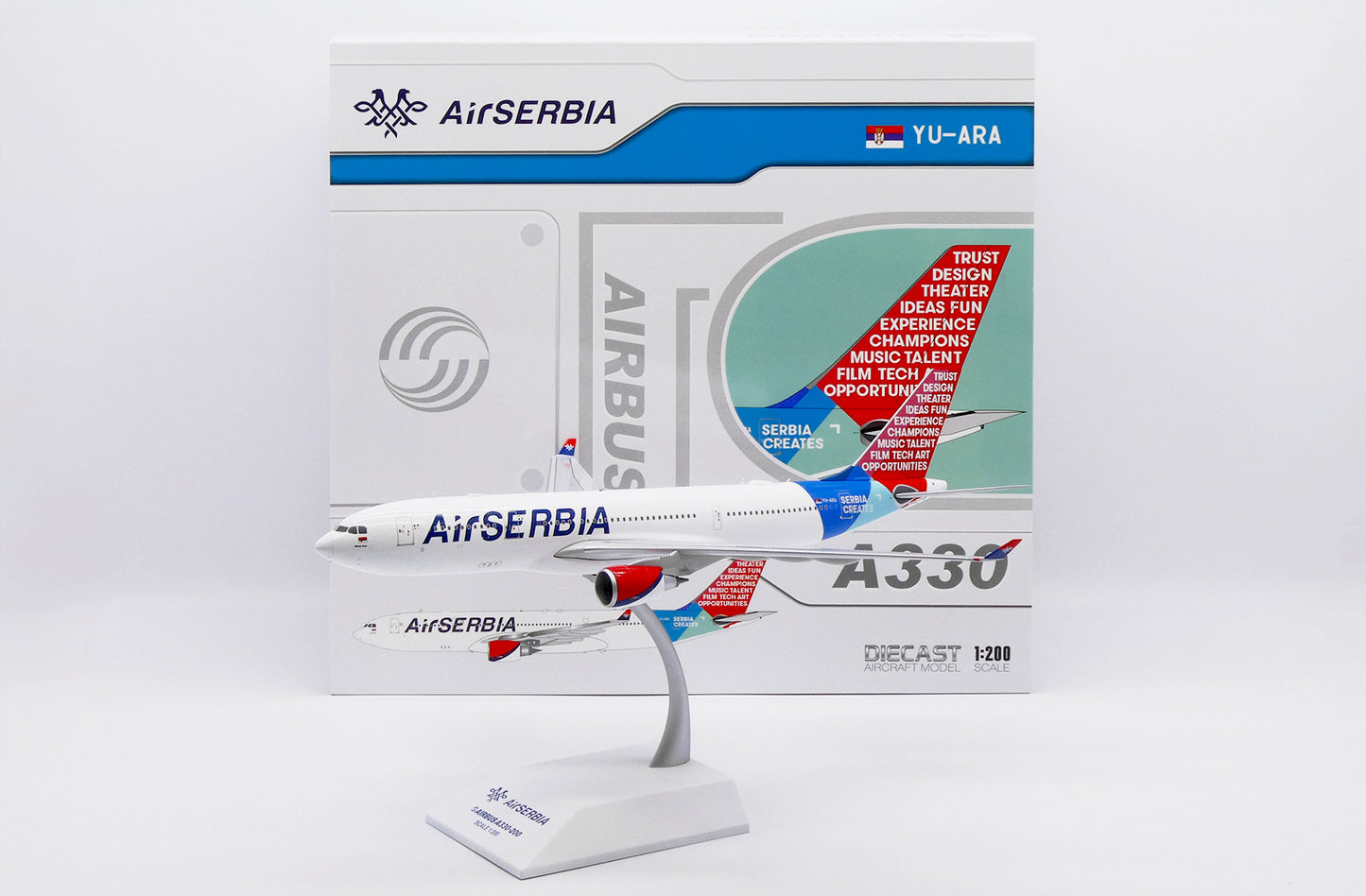 JC WINGS A330-200 AIR SERBIA "SERBIA CREATES" REG: YU-ARA
