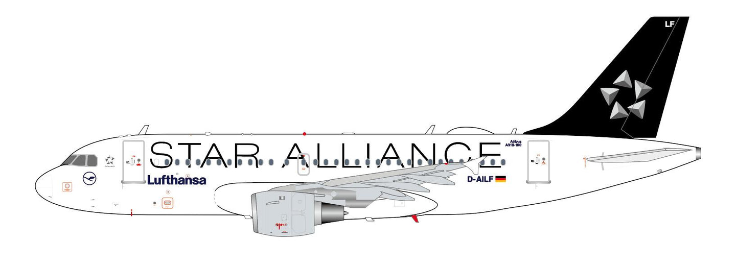 JC WINGS A319 LUFTHANSA "STAR ALLIANCE" REG: D-AILF