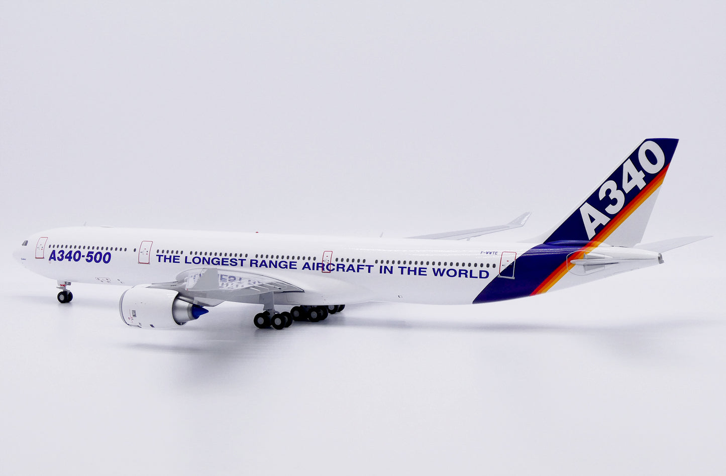 JC WINGS A340-500 HOUSE COLOUR "THE LONGEST RANGE AIRCRAFT IN THE WORLD" REG: F-WWTE