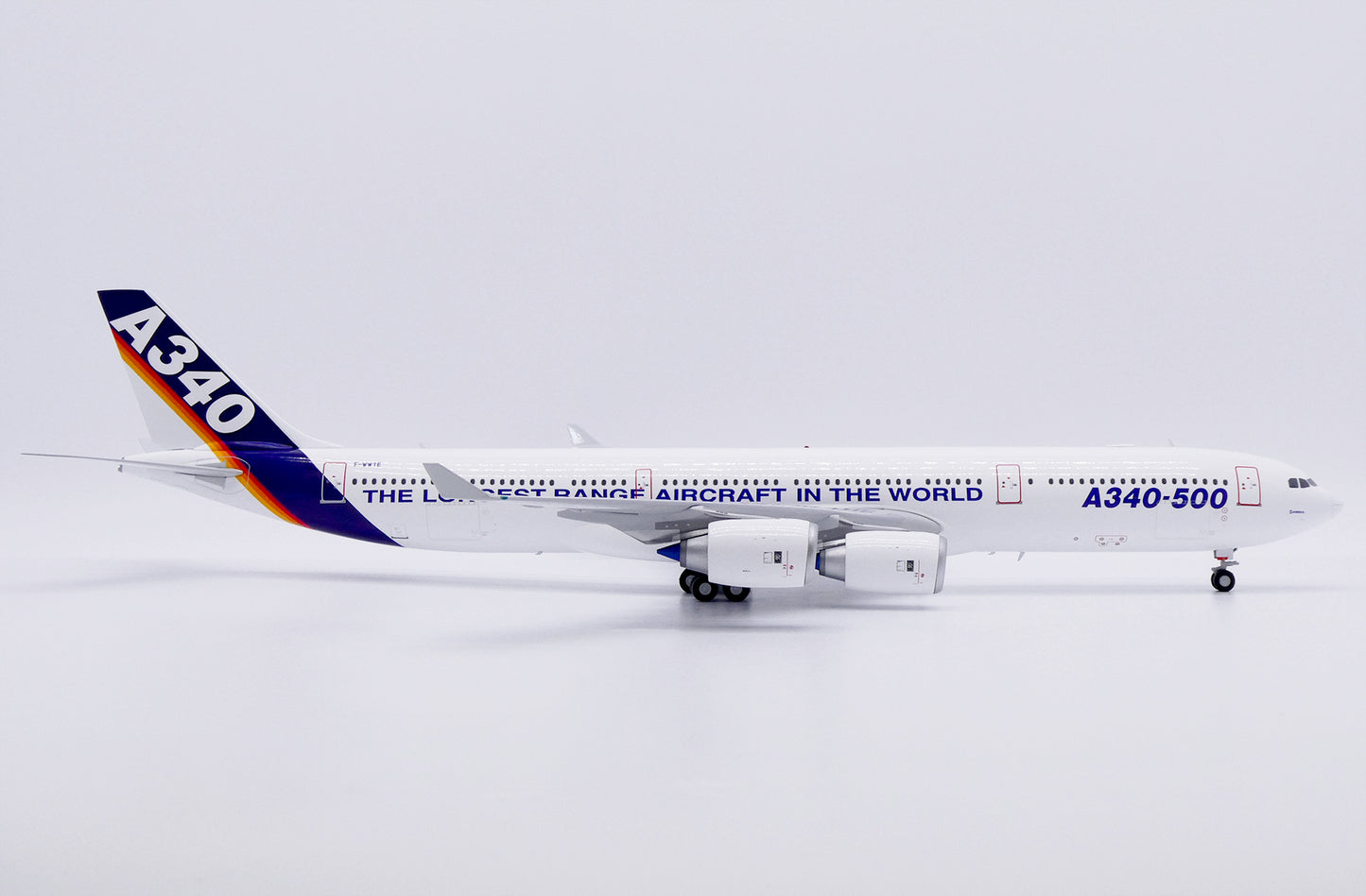 JC WINGS A340-500 HOUSE COLOUR "THE LONGEST RANGE AIRCRAFT IN THE WORLD" REG: F-WWTE