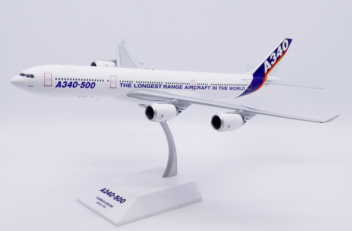 JC WINGS A340-500 HOUSE COLOUR "THE LONGEST RANGE AIRCRAFT IN THE WORLD" REG: F-WWTE