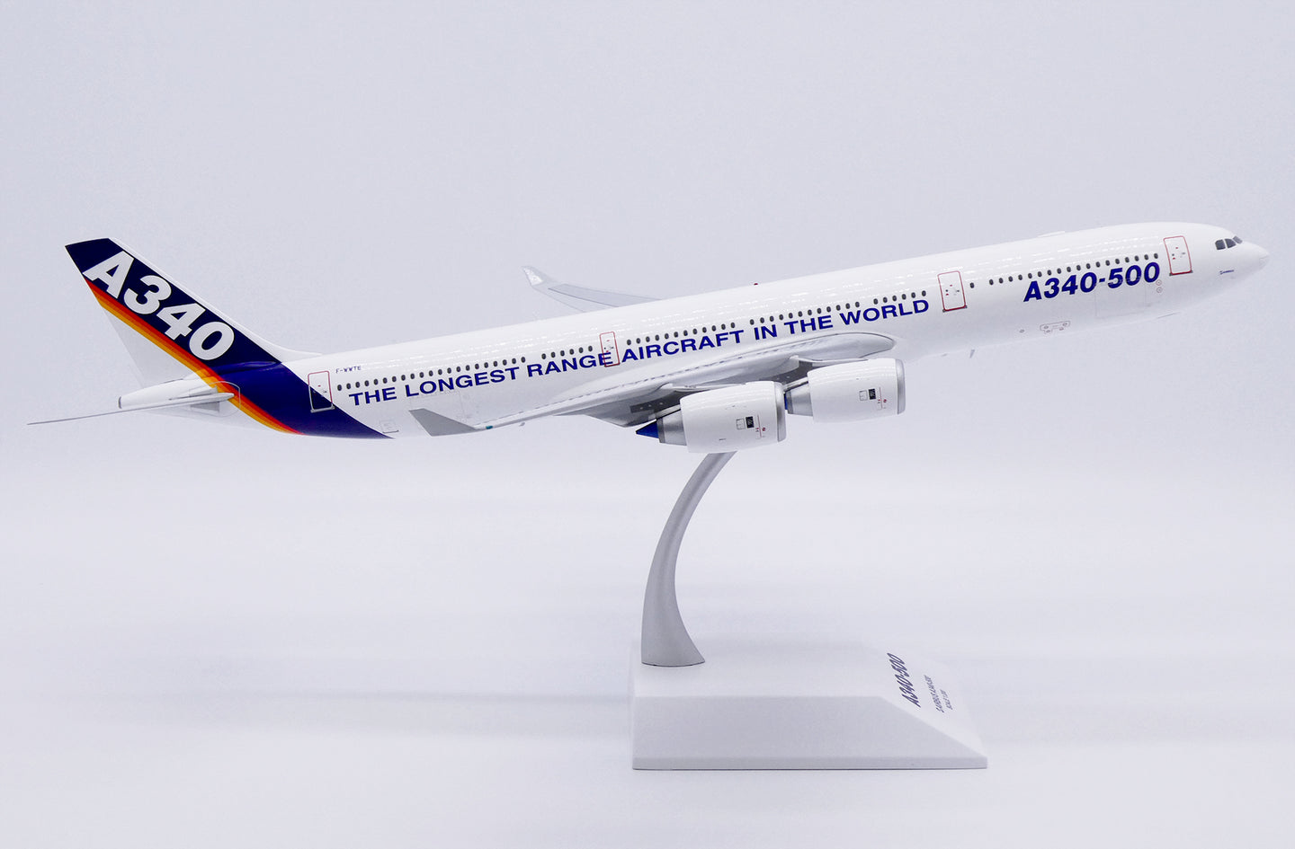 JC WINGS A340-500 HOUSE COLOUR "THE LONGEST RANGE AIRCRAFT IN THE WORLD" REG: F-WWTE