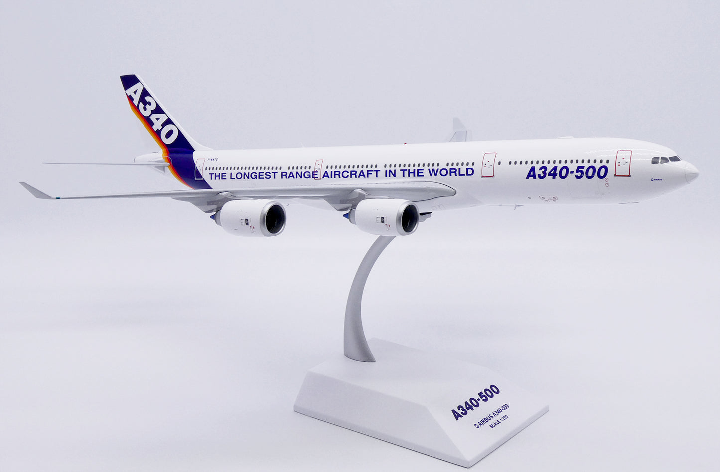 JC WINGS A340-500 HOUSE COLOUR "THE LONGEST RANGE AIRCRAFT IN THE WORLD" REG: F-WWTE